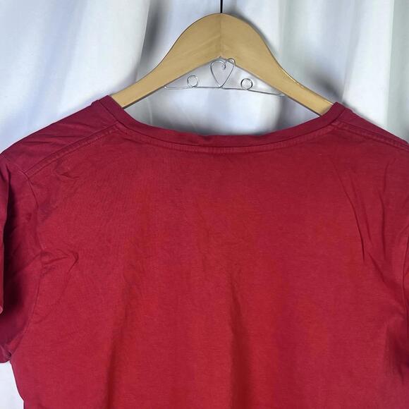 Ralph Lauren Sport Casual Short Sleeve Pullover V Neck T Shirt Womens Sz SL Red - Picture 6 of 8